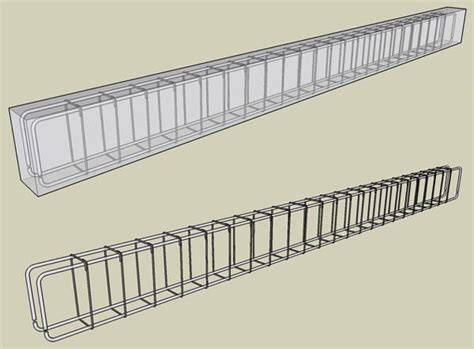 Schema: aanleggen van kabelkanalen langs betonnen balk met wapening