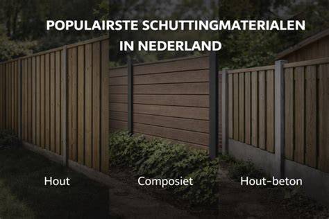 Foto: verschillende schuttingmaterialen en motieven
