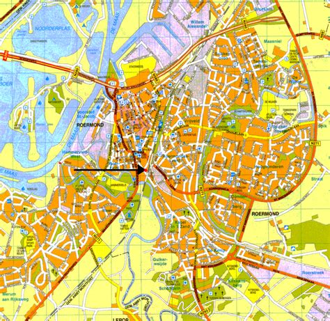 Kaart: Roermond en directe omgeving met meetpunten voor installatie