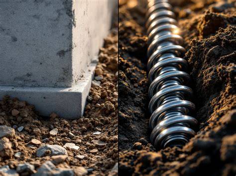 Infographic over serre-funderingen: betonnen fundering vs schroeffundering