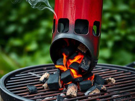 Foto: BBQ-starter in gebruik