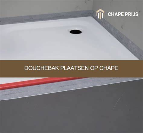 Infographic: Stappenplan voor het plaatsen van een douchebak op cement