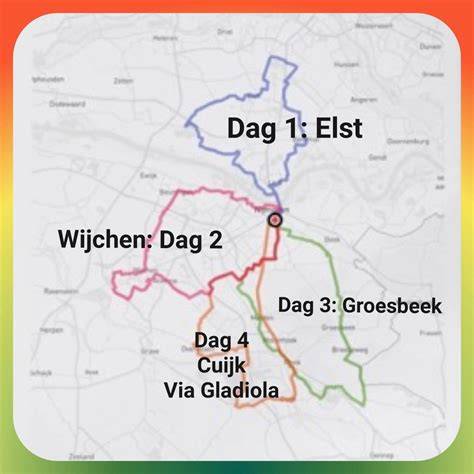 Routekaart met locaties van Goossens in Nijmegen en omgeving