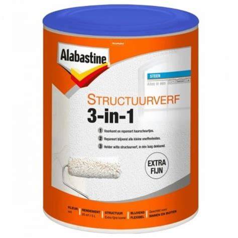 Infographic: Eigenschappen en toepassingsgebieden van Alabastine Structuurverf 3-in-1