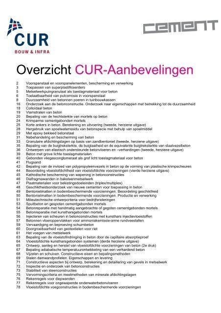 Overzicht van varianten en aanbevelingen