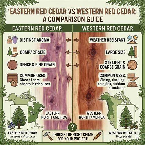Infographic: vergelijking van Red Cedar en Western Red Cedar