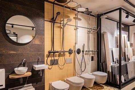 Hoogwaardige tegels en sanitair showroom interieur