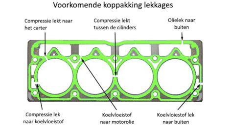 Symptomen van koppakking lekkage en koelvloeistofverliezen