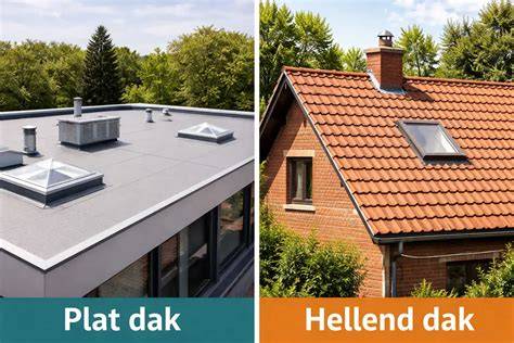 Infographic over daktypes (hellend vs plat) en materialen