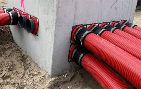 Diagram van dakrandmeting en aansluitpunten voor drainages en doorvoeren