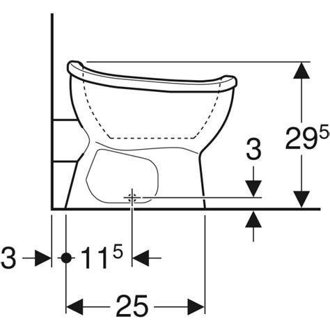Diagram van Geberit staande toilet opties ( AO/PK, vlakspoel/diepspoel )