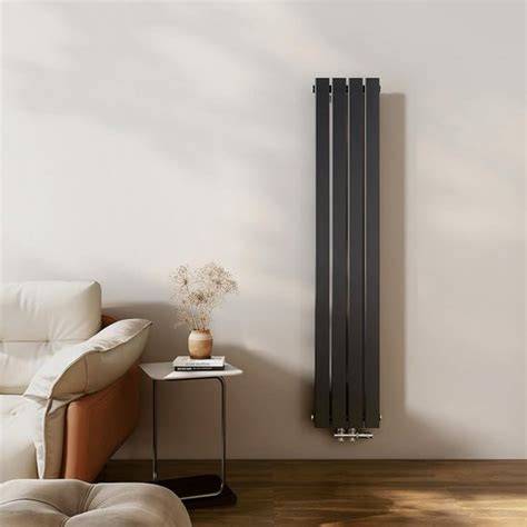 Diagram van verticale radiator met hart-op-hart afstand en onderblokset