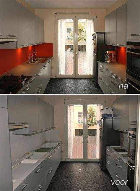 Foto: Voor en na uitvoering van een keukenrenovatie