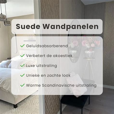 Suede wandpanelen montage voorbeeld