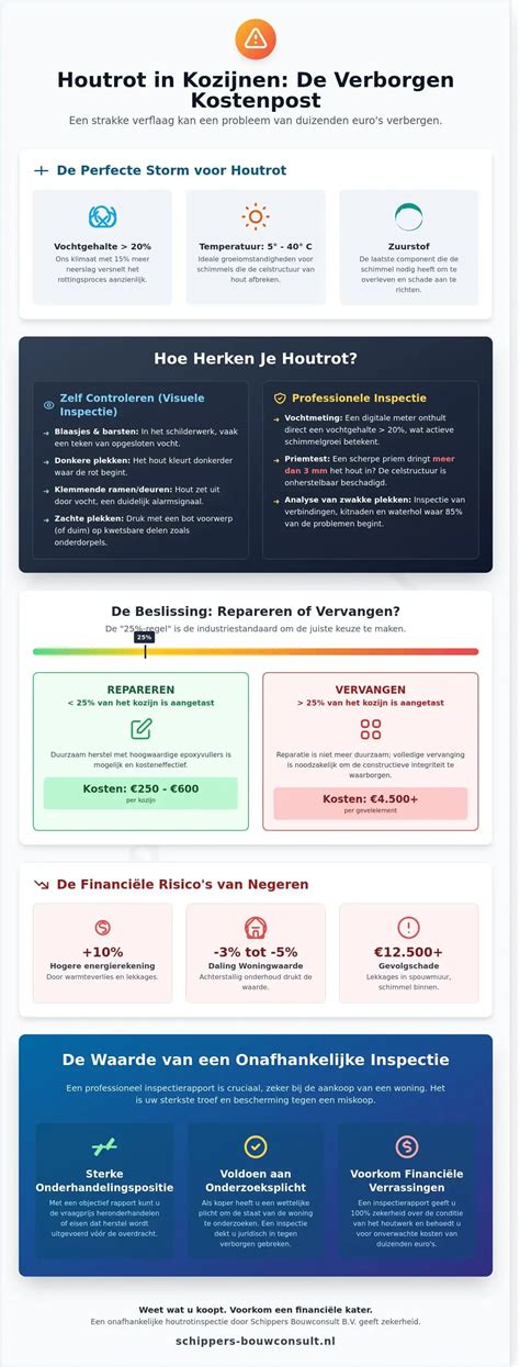 Infographic over houtrot en preventie