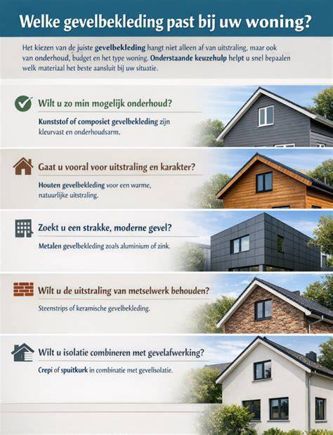 Illustratie: soorten gevelbekleding en hun kenmerken