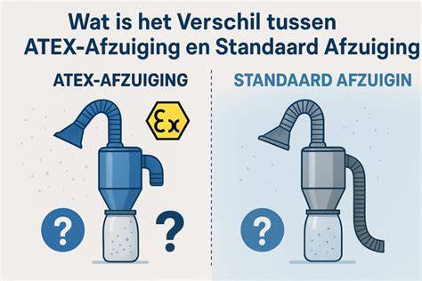 Diagram: samenhang tussen afzuiging, luchttoevoer en onderdruk