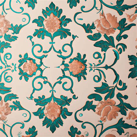 Voorbeeld van 18e-eeuws handbedrukt behang met bloemmotieven