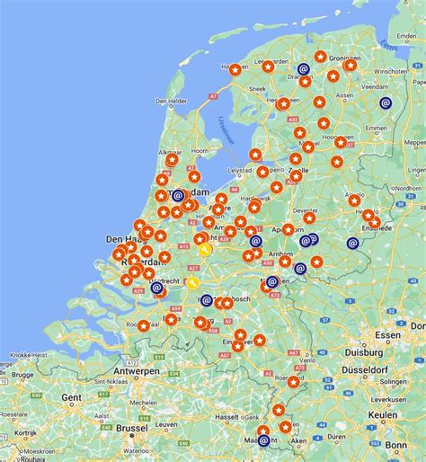 Kaart van populaire verkooppunten voor afplaktape