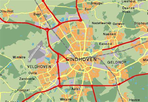 Kaart: Werkgebied Lekdetectie24 Eindhoven en omgeving