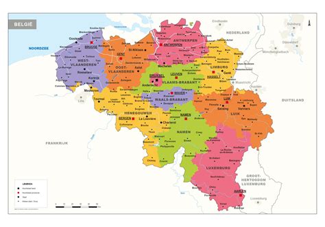 Kaart met vindplaatsen Belgische en Ierse hardsteen
