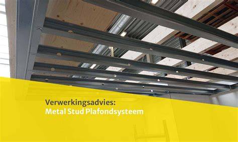 Infographic: Overzicht van het Metal Stud plafondsysteem met dubbel raster