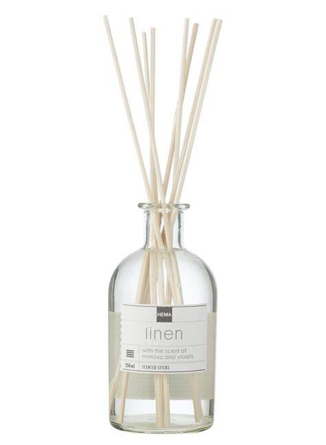 Geurstokjes verpakking HEMA Linen, Cedar, Flora