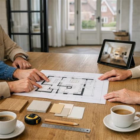 Infographic: stappenplan renovatie van ontwerp tot oplevering