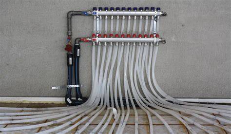 Technische lay-out van vloerverwarming met verdeler