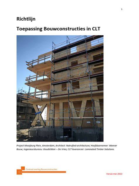 Richtlijn Toepassing Bouwconstructies in CLT (COBc/BO en NL)