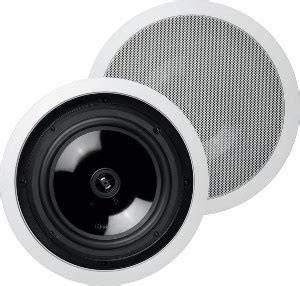 Diagram: Plafondspeakers in plafond en muurspeakers op oorhoogte