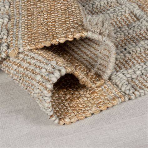 Scandinaviëke vloerkleed in jute en grijstinten