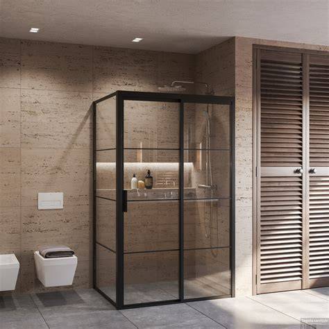 Installatie-schets van een 120x80 cabine met klik-systeem