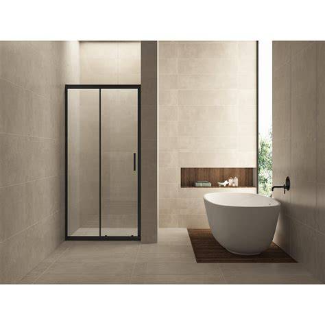 Skyline 120x80 mat zwart - schuifdeur en 8 mm glas