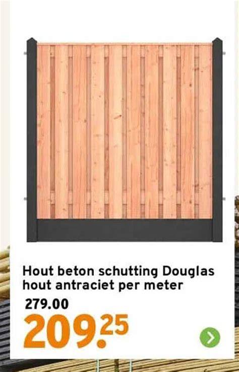 Prijskaart hout-beton schutting per meter - overzichtskaart