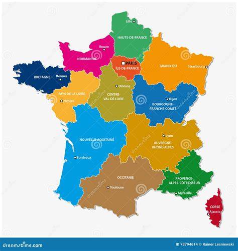 Kaart met Franse administratieve zones voor bouwvergunningen