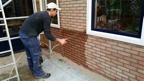 Voorbeeld van het proces van buitenmuur impregneren: voorbereiding en aanbrengen van het middel