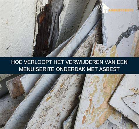 Diagram van het asbestverwijderingsproces met stappen: inventarisatie, sloopmelding, sanering, eindcontrole