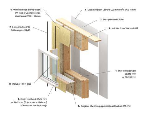 Schematische opbouw: verankering, panelen en afwerking