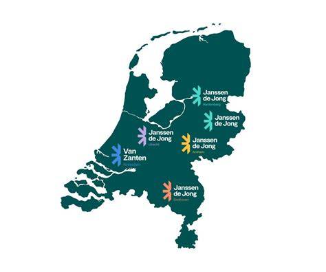 Kaart van vestigingen en projecten bij Van Wijnen en partners