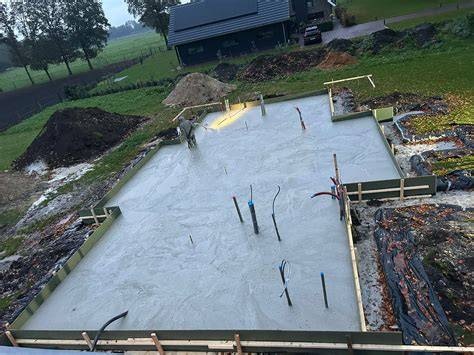 Foto: storten van schuimbeton met pompsystemen