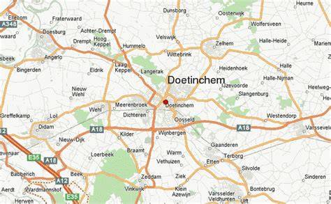 Kaart van Doetinchem met locaties voor kozijnbedrijven