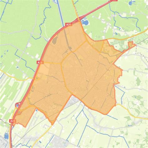 Kaart van Nijkerk met de ontwikkeling van verschillende wijken door de jaren heen.