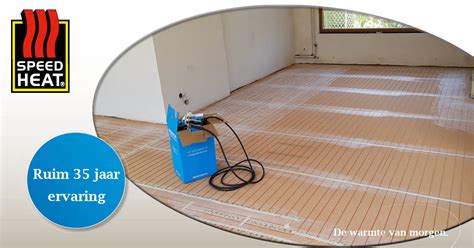 Schematische weergave van Speedheat installatie: dunne film op de vloer