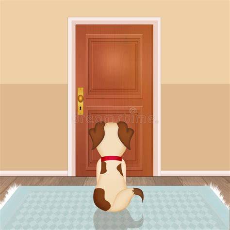 Illustratie: hond die bij voordeur wacht en alternatieve slaapplekken