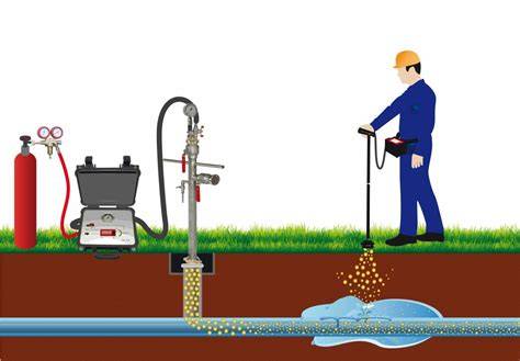 Diagram: lekkage-spotting met infrarood, rookproeven en traceergas