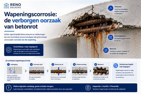 Illustratieve kaart: locaties en risicogebieden voor wapeningscorrosie in betonconstructies