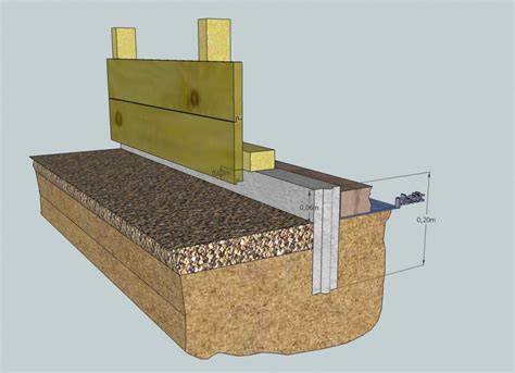 detail spleet hout-beton bij tuinhuis