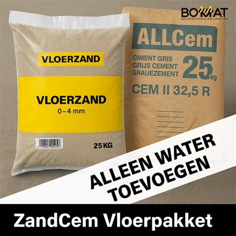 Tabel: Benodigde cement en zand per m² per mm laagdikte (richtwaarden)