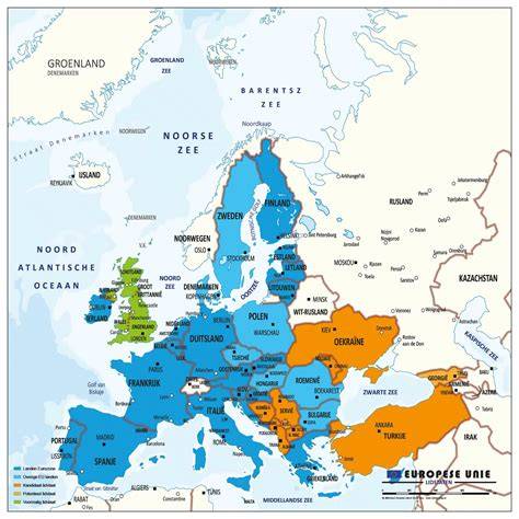 Kaart van Europese CBD-distributienetwerk en leveringszones